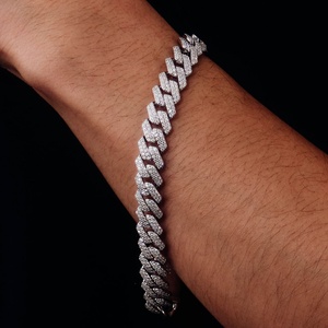 Pulsera de Eslabones Cubanos de Plata de Ley S925 de 10 mm, Joyería Hip Hop de Alta Calidad con Incrustaciones de Moissanita VVS, Regalo Brillante - Product Image 5