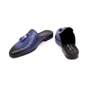 Mules décontractées pour hommes en cuir véritable à pampilles, style demi-loafers, pour l'extérieur - Product Image 2