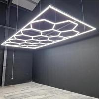Vente Usine Lumière LED Grille Hexagonale Nid d'Abeille, Plafonnier LED Hexagonal Moderne pour Garage et Atelier de Detailing Automobile