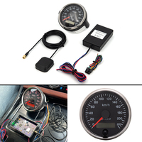 Compteur de vitesse 85 mm 220 km/h avec affichage à aiguille et LCD 2 en 1, 12 V/24 V avec kit capteur de signal d'antenne GPS pour voiture, camion, SUV 9-32 V