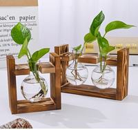 Vase Terrarium Hydroponique de Table Art Déco Moderne avec Support en Verre Transparent – Cadeau Écologique Fait Main pour Amis