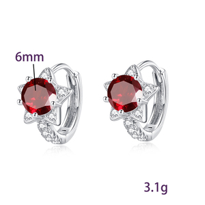 9 boucles d'oreilles simples en argent sterling 925 avec pierres naturelles rondes de 6 mm, anti-ternissement, pour femmes - Product Image 6