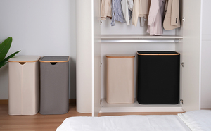 Grande 150L cesto lavanderia <span class=keywords><strong>Design</strong></span> moderno pieghevole vestiti sporchi Organizer rimovibile borsa interna per vestiti giocattoli asciugamani-Beige - Product Image 5