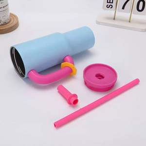 Gobelet de voyage américain de 40oz en acier inoxydable, couvercle en paille sans BPA, poignée moderne personnalisable, tasse chaude et froide ODM, nouvel arrivage - Product Image 4