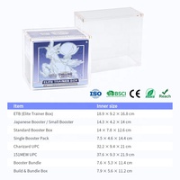 Boîte de présentation Jinda moderne et écologique en acrylique anti-UV 99% pour cartes ETB, étui transparent pré-assemblé magnétique pour bureau, Elite Trainer