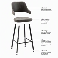 Mobilier commercial direct usine, support OEM/ODM, chaise de salle à manger en cuir PU, tabouret de bar industriel de studio, chaises de bar pivotantes