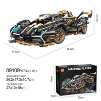 Precio de Fábrica, Kit de Modelo de Superauto de Bloques de Construcción 1:14, 973+ Piezas, Juguete de Ensamblaje de Auto de Carreras para Niños, Juego de Ladrillos Pequeños para Armar, Regalo para Niños