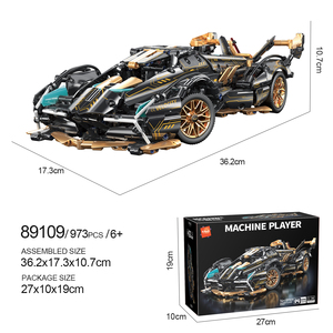 Fabrikpreis 1:14 973+ Teile Baustein Supersportwagen Modellbausatz Kinder Rennwagen Montage Spielzeug Kleiner Baustein DIY Set Kindergeschenk - Product Image 4