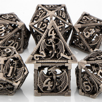 Newst-jeu de dés mystérieux 3d en métal, ensemble multi-faces pour dragon Mtg avec D20 D6 d et d