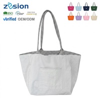 Sac fourre-tout personnalisé avec logo, en toile de nylon froissé, réutilisable, écologique, pour les salons professionnels, cadeau d'entreprise, OEM