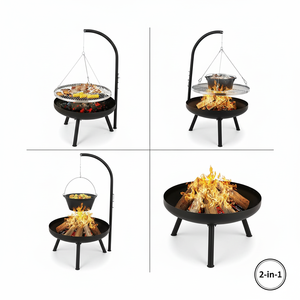 2 1 Charcoal Tripod Hanging <strong>BBQ</strong> Grill Adjustable Heavy Duty Eco-Friendly Wood Burning Outdoor Campfire Cooking Stand <strong>Fire</strong> <strong>Pit</strong> - Product Image 3
