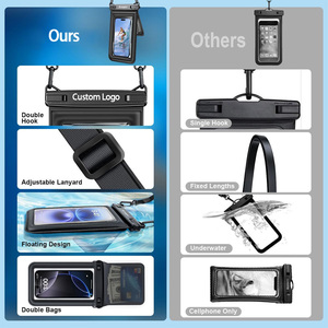 Pochette étanche flottante IPX8 pour téléphone, lot de 2, double espace, pour téléphones à écran tactile jusqu'à 8,5 pouces, avec cordon réglable pour iPhone et Samsung - Product Image 5