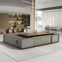Bureau de direction moderne extensible en bois massif de qualité supérieure pour bureau à domicile, dimensions et options de finition personnalisables