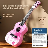 Hot-Selling Children's Beginner Guitar Music Instrument Toy Cross-Border Ukulele Strap Sheet Music Pick Made Durable Plastic