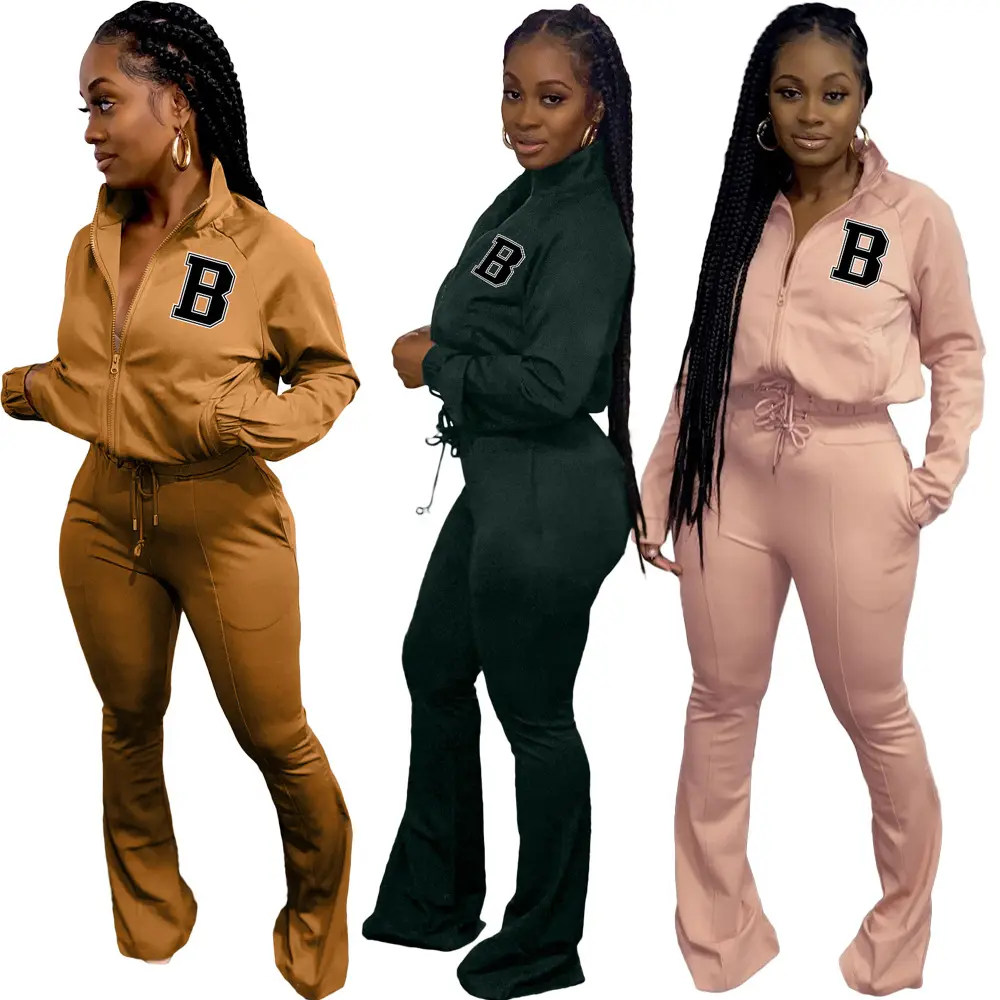 trending products 2022 new arrivals sexy loose long sleeves Sport casual trousers women clothing two piece outfits