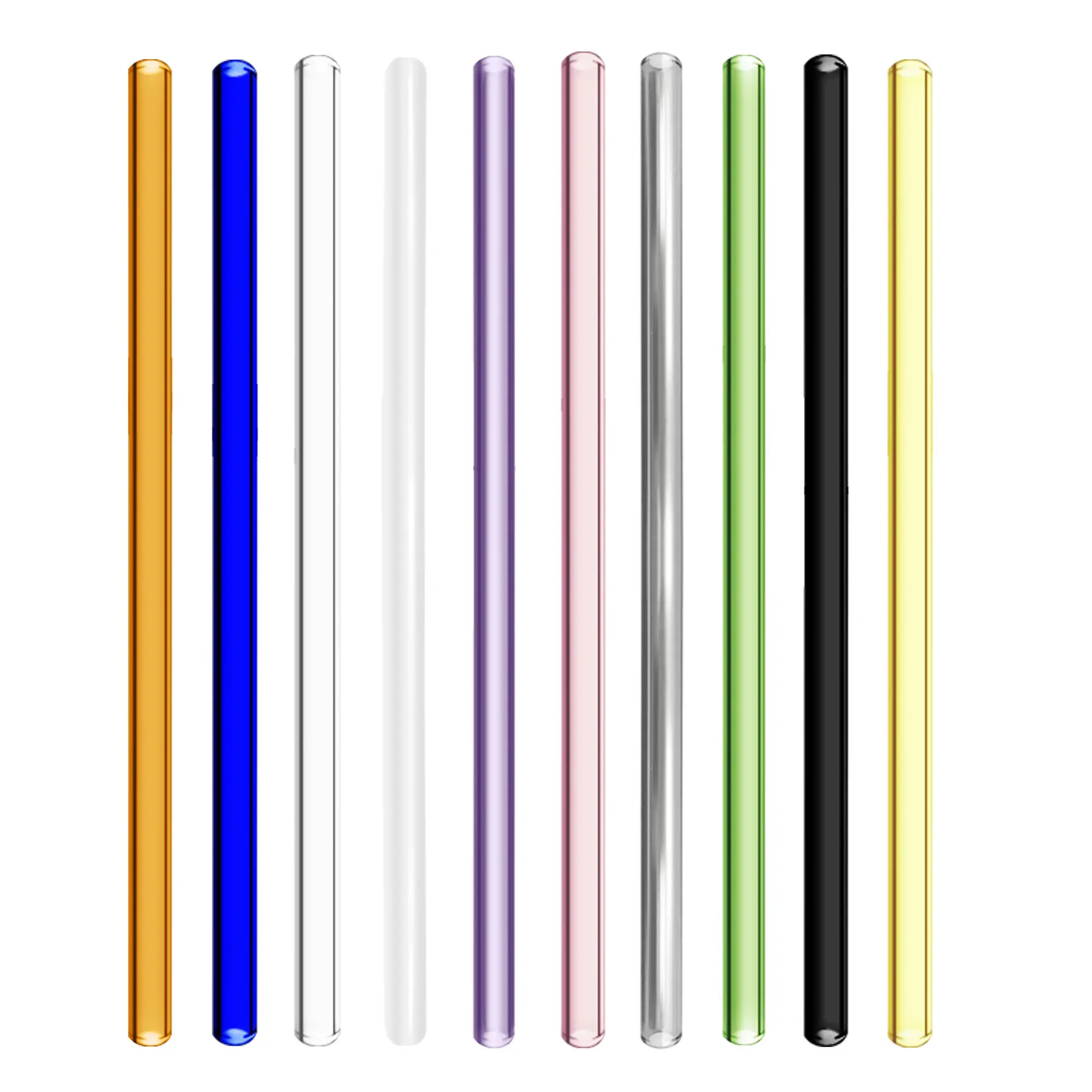Colorful 7.9in X 8mm Design Reusable Glass Straws Cute Fruit Party Favors Decorations Summer Beach Birthday Bar Accessories