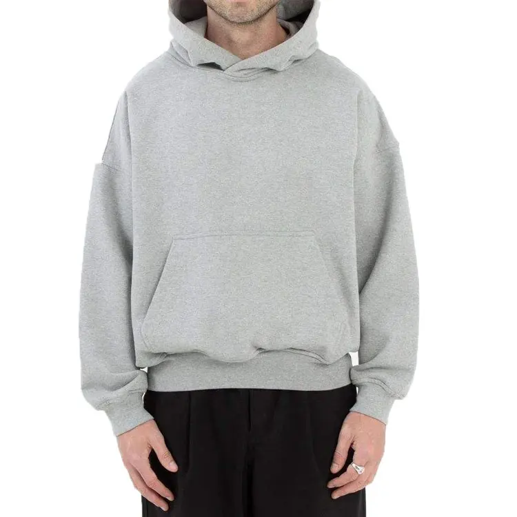 500GSM 600GSM Herren Übergroßer dicker, schwerer, kurz geschnittener Boxy Blank Hoodie aus Baumwolle