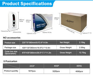 Calentador de agua eléctrico sin tanque con bomba de presión incorporada, pantalla digital, para uso doméstico, calentador de ducha eléctrico en agua salada - Product Image 5