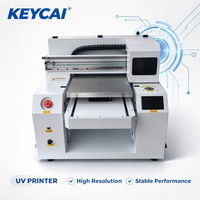Mesin Cetak UV Flatbed Presisi Tinggi A3 A2 A1 untuk Pencetakan 3D Embossed pada Casing Ponsel, Akrilik, Kulit, Kayu, Kaca, Logam