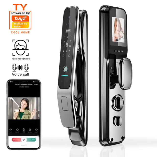 Tuya Smart Locks for Front Door Smart Lock Door Password Smart Door Lock Wifi with 3d Face Recognition Camera and Fingerprint