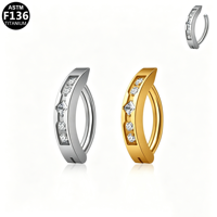 Anneau de nombril hypoallergénique en titane F136 Getta avec zircone G23, clicker de nombril pour usage quotidien, bijoux de piercing corporel tendance, vente en gros