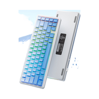AULA F65 Clavier mécanique à trois modes personnalisé 4000mAh sans fil E-Sports Gaming Side-Graved Keycaps Gradient Blue Keyboard