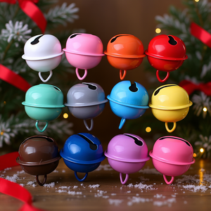 Clochettes en métal plaqué de couleurs mélangées de 22 mm pour Noël, accessoires de bricolage pour porte-clés, décoration de vacances, cadeaux, fournitures artisanales - Product Image 2