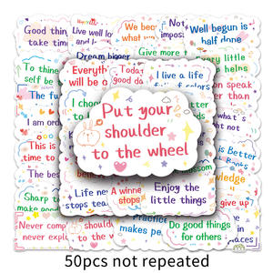 50 Autocollants inspirants en anglais avec des phrases positives, des slogans textuels, pour journal, téléphone, ordinateur, décoration imperméable - Product Image 6