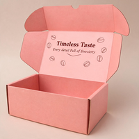 Boîte d'expédition en carton ondulé rose personnalisée avec logo imprimé pour vêtements, vente en gros