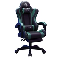 Chaise de jeu e-sport ergonomique avec revêtement en cuir, hauteur réglable, accoudoirs rotatifs, design de luxe léger