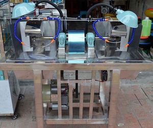 Máquina de Corte y Pulido de Doble Cabezal de Acero Inoxidable con Equipo Mecánico Integrado para Gemas, Ágatas y Cristales, Motor de 220V - Product Image 2