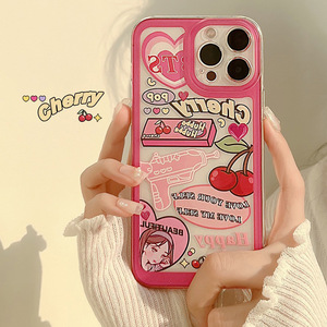 Coque de téléphone portable transparente et souple pour iPhone 16 Pro, avec illustration de fille, style dessin animé mignon et cool, compatible Apple 17, 15, 11/12 - Product Image 1