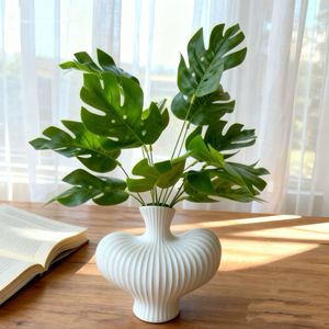 Hojas Artificiales de Monstera, Planta de Seda, Decoración de Escritorio, Paquete de Varias Piezas, Decoración Ecológica para el Hogar, Accesorios para Fotografía de Bodas - Product Image 4