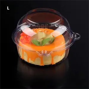 Factory Direct Clear Plastic Packaging Box With Cover Plastic Hinged Food Container For Dessert To-Go Fruit Bread Pastry