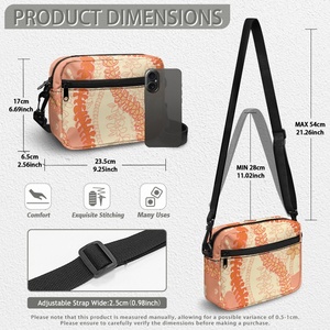 Borsa a Tracolla di Alta Qualità Personalizzata con Design Hawaiano Puakenikeni, Borsa Quadrata con Doppia Cerniera per Donne - Product Image 3