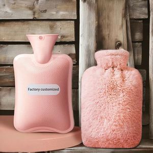 <span class=keywords><strong>Bouillotte</strong></span> en velours côtelé rose écologique grande capacité, chauffe-mains longue durée, bouteille d'eau à infusion pour la maison - Product Image 2