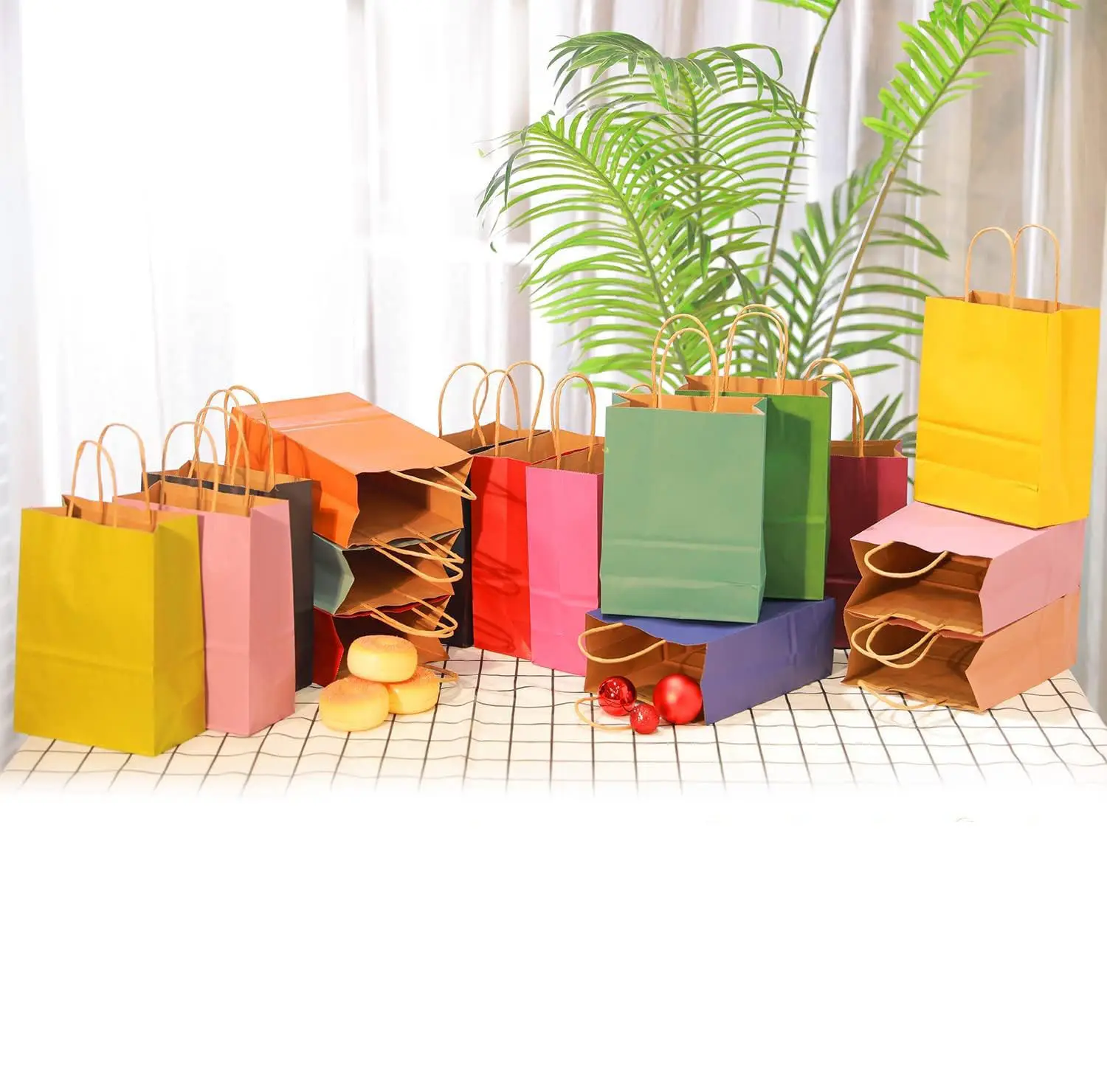 Small Gift Bags Different Senior Color Bags Multiple Uses Paper Bags with Handles