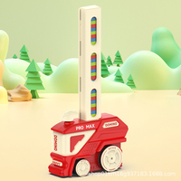 Train à dominos électrique pour enfants, ensemble de blocs de dominos à pose automatique, jouet éducatif de puzzle à faire soi-même avec lumière et musique.