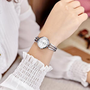 Montre élégante pour femme en cristal, bracelet en acier, montre-bracelet à quartz - Product Image 4