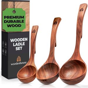 Juego de utensilios de cocina de madera de teca Natural, 3 uds., cucharas de cocina antiadherentes, espátula, herramientas para servir - Product Image 1