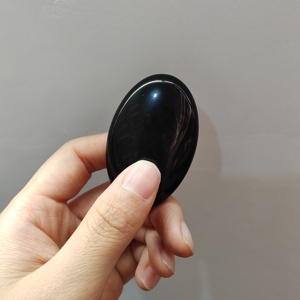 Piedra Ovalada de Obsidiana Negra Natural, Cristal Curativo Premium, Decoración DIY, Figura, Regalo, Precio de Fábrica al por Mayor, Venta Caliente - Product Image 2