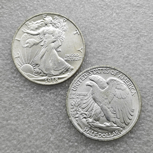 Monete commemorative da mezzo dollaro degli Stati Uniti Walking Liberty del 1918-P, S, D, regali, decorazioni per la casa - Product Image 4