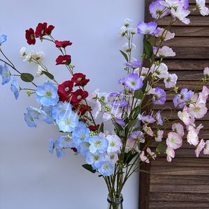 Fleur artificielle en soie de bégonia à tige unique Jinxi, blanche, rose, rouge, bleue, violette, pour la décoration de la maison et des mariages - Product Image 1