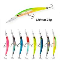 Vente en gros 24g flottant Topwater cristal 3D méné longue coulée leurre eau salée crochets Buzz perles bionique appâts de pêche leurres