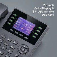 Système téléphonique IP d'entreprise avancé LVswitch SIP T800PGN avec interface conviviale, écran LCD couleur 2,8 pouces, compatible PoE pour les entreprises