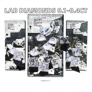 Diamants de laboratoire D'vins, blancs purs, tailles 0.1CT à 0.4CT, taille excellente, taille princesse, taille Melee, pour collections de bijoux en gros - Product Image 2