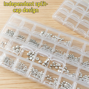 Caja <span class=keywords><strong>de</strong></span> Almacenamiento Transparente con 28 Compartimentos Independientes y Tapas, para Decoración <span class=keywords><strong>de</strong></span> Uñas, Piedras <span class=keywords><strong>de</strong></span> Imitación, Cuentas, Joyería, Organizador, Contenedor Transparente con Tapa Abatible - Product Image 5