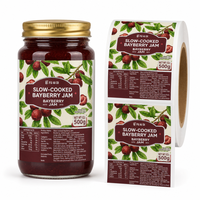 Étiquettes personnalisées pour pots de confiture de baies - Autocollants alimentaires en vinyle imperméables pour confitures, conserves et emballages de produits gastronomiques