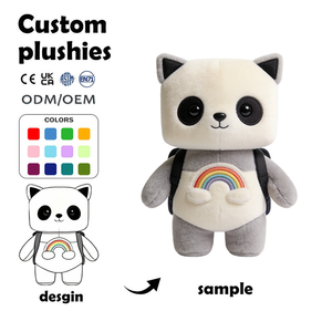 Custom Cube <strong>Panda</strong> With <strong>Bag</strong> Doll Toys Ultra Soft Stuffed Cute <strong>Panda</strong> Gift for Children' s Day Gift Plush Toy <strong>Panda</strong> with Rainbow - Product Image 1