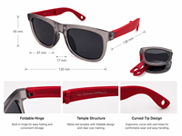 Lunettes de soleil unisexes pour enfants, tendance, très vendues, pliables, carrées, monture intégrale en TR90, UV400, polarisées, anti-lumière bleue, anti-radiation